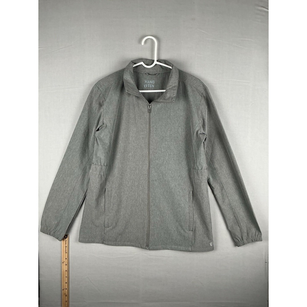 Hang Ten Lightweight Zip Jacket Womens Large Gray UV Protection